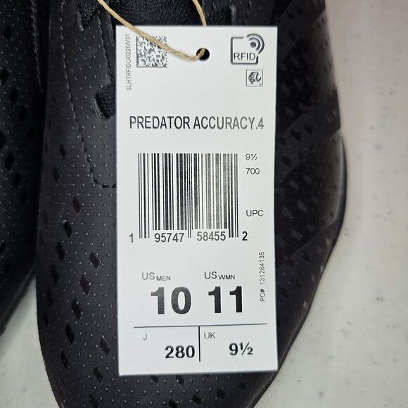 ADIDAS PREDATOR ACCURACY .4 IN SALA GW7074 Core Black Soccer Shoe Men's Size 10 - Picture 5 of 7